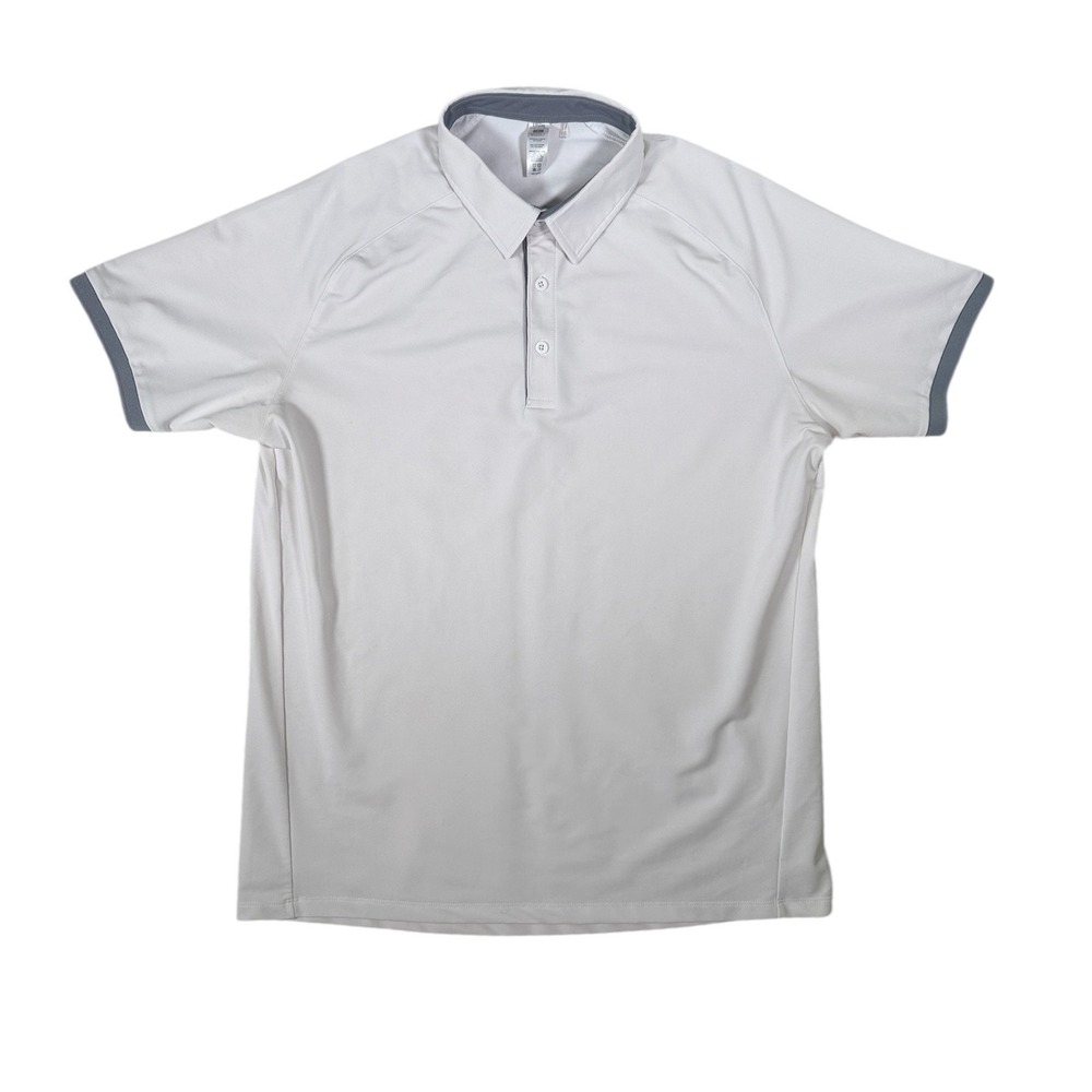 UNRL Golf Polo Shirt Mens Large White Short Sleeve Performance Stretch Athletic